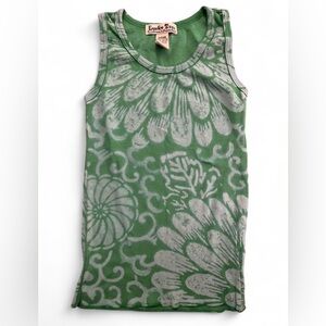 Lucky Tees Green Floral Tank Top Little Girls Size 4